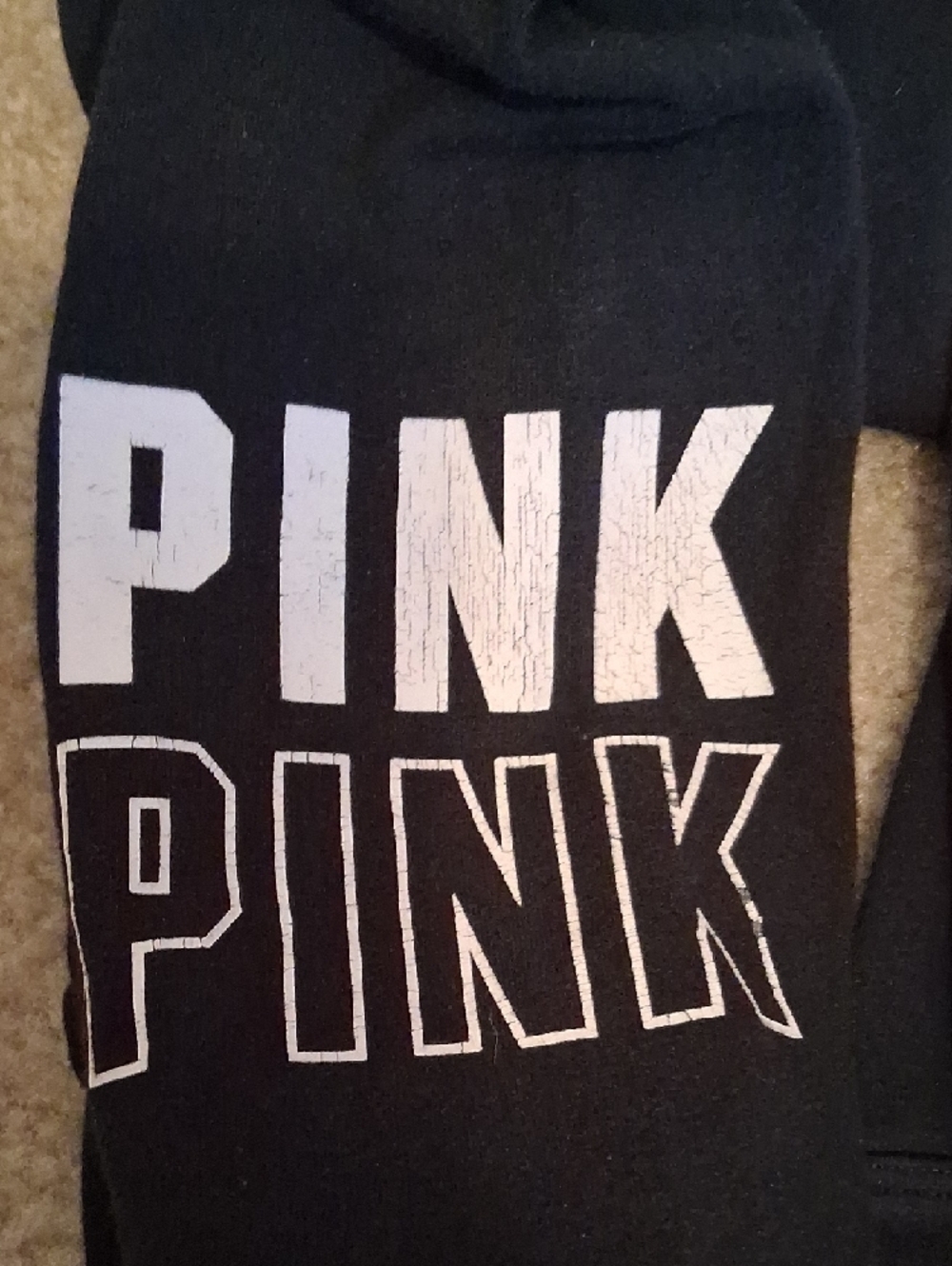 Victoria's Secret PINK Yoga Pants in Black and Coral Pink - Picture 3 of 4